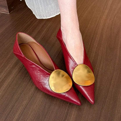 Luxury Women Heeled Shoes Pointed Toe Low Heels Designer Shoes Sexy Dress Fashion Woman Pumps Summer Elegant Zapatos Mujer