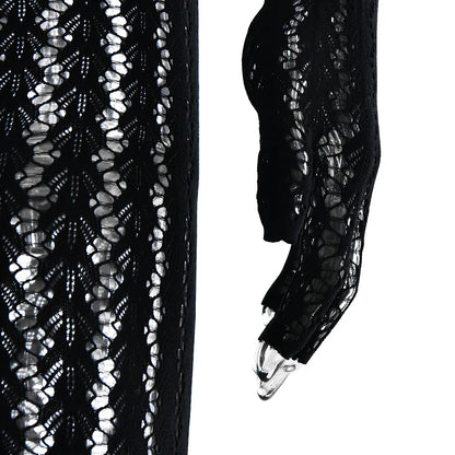 FAGADOER Women Sexy Mesh Lace Jumpsuits Fashion Long Sleeves Round Neck Vertical Striped Sheer Bodycon Rompers Summer Playsuits