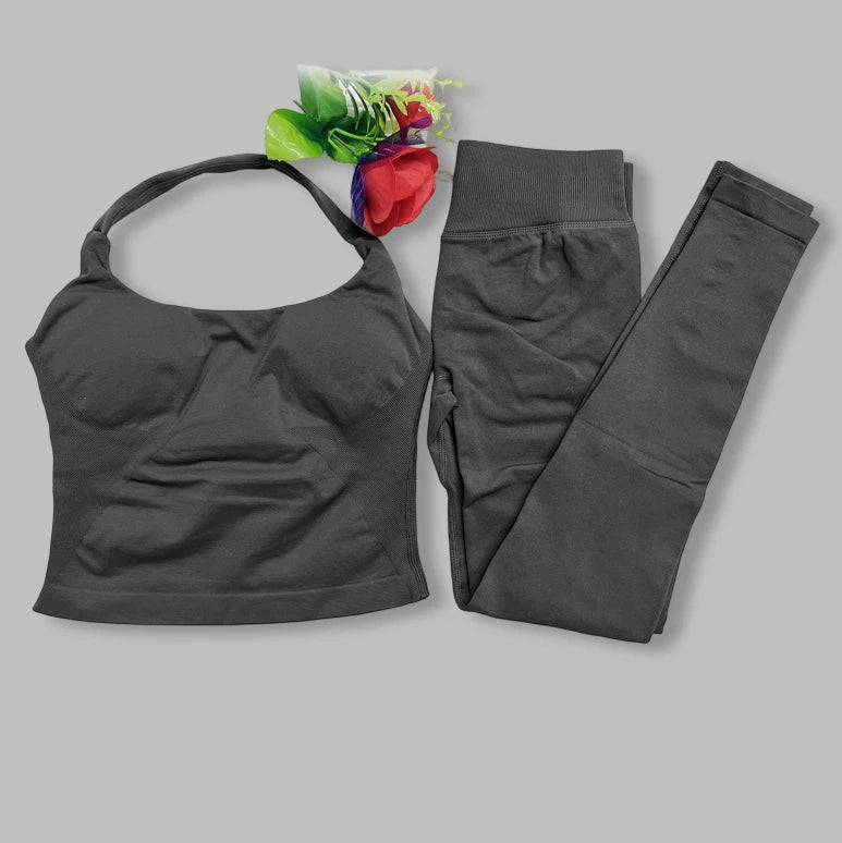 two pieces yoga outfits DF impact gym clothing fitness pants set DFNNYE woman Halter Top sports leggings Gym workout sets