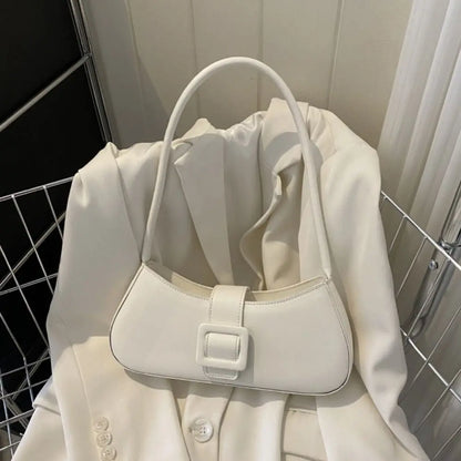 PU Leather Underarm bag Women Korean Style Large Capacity Half-moon Tote Bag Minimalist Armpit Pouch Ladies Luxury Handbags