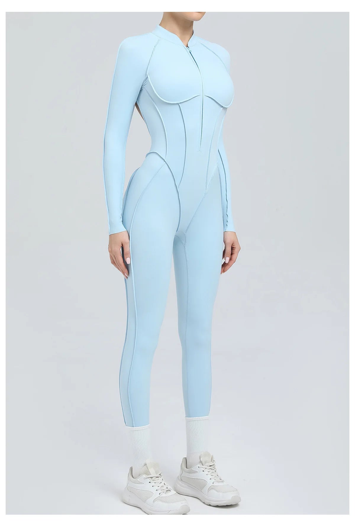 One Pieces Long Jumpsuits Sexy Womens Overalls Mono Streetwear Yellow Body Long Sleeves Woman Clothing Summer Gym Sportswear