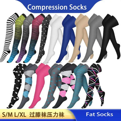 Unisex Compression Stockings Men Women Pressure Leg Elastic Sports Long Socks Marathon Hiking Above The Knee