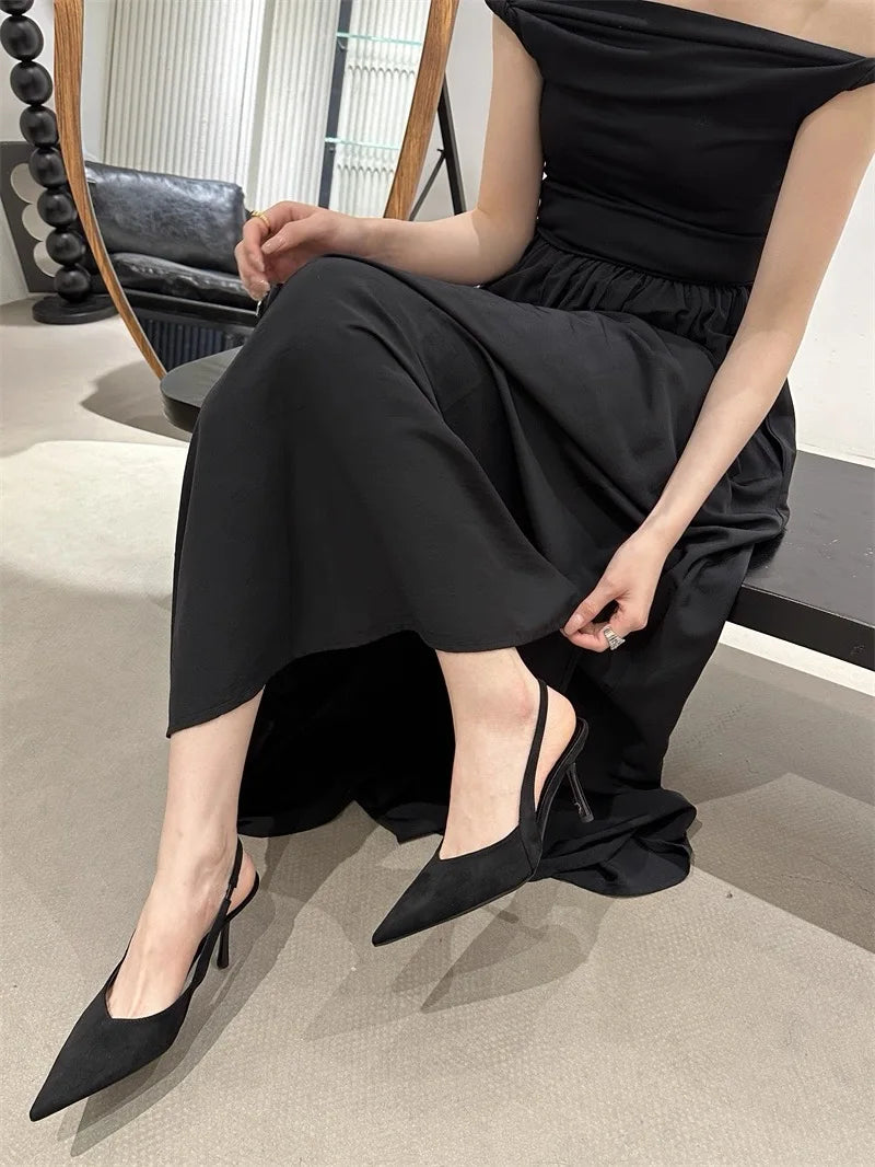 Luxury High Heels Sandals Women Sexy Pointed Toe Shoes for Woman Slippers New Party Shoes Pumps Elegant Slides Mujer Zapatos