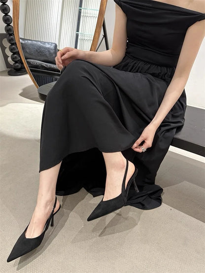 Luxury High Heels Sandals Women Sexy Pointed Toe Shoes for Woman Slippers New Party Shoes Pumps Elegant Slides Mujer Zapatos