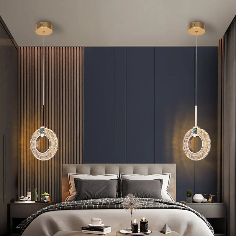Modern Crystal LED Pendant Lamps Indoor Lighting For Home Decor Led Lights Living Room Bedroom Bedside Hanging Lamp