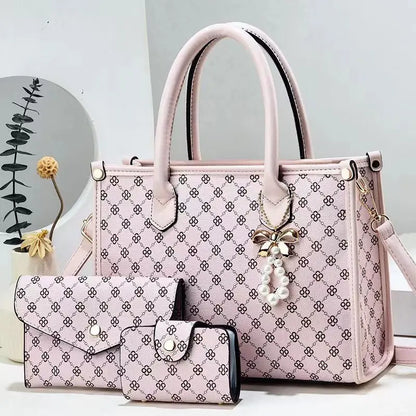 High-End  3 Pieces Set Women Bags Large Capacity Women's Handbag Stylish Shoulder Bag for Trendy PU Leather Commuting Tote Bag