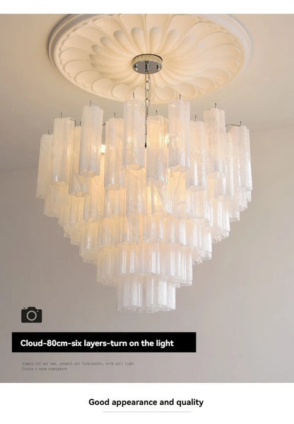 Designer Murano Ceiling Chandeliers Pink Colorful Glass LED Hanging Pendant Lights for Living Dining Room Bar Villa Art Lighting