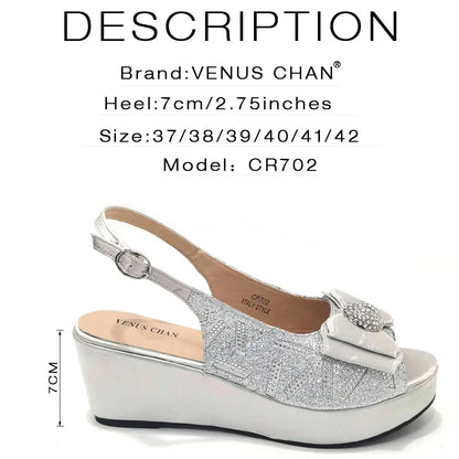 Sandals Woman Summer 2024 New Arrival Specially Designed Black African Women's Round Toe High Heels Suitable for Wedding Party
