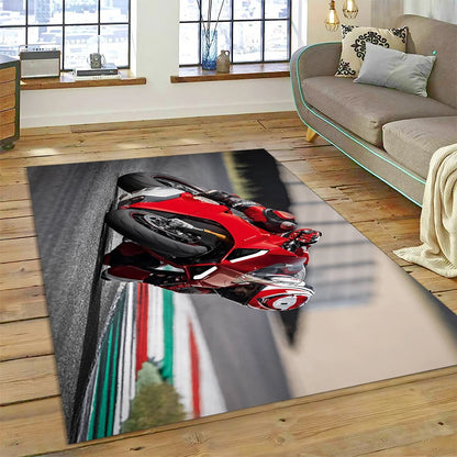 3D Racing Motorcycle Sign Carpet Rug for Living Room Bedroom Home Sofa Decoration,kids Play Non-slip Floor Mat Christmas Gift