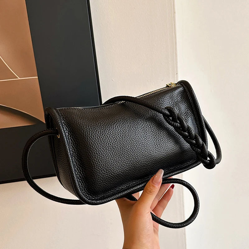 100%Real Cowhide Genuine Leather Sac Fashion Women Crossbody Bags For Ladies New High Capacity Shoulder Bag Handbag Female Purse