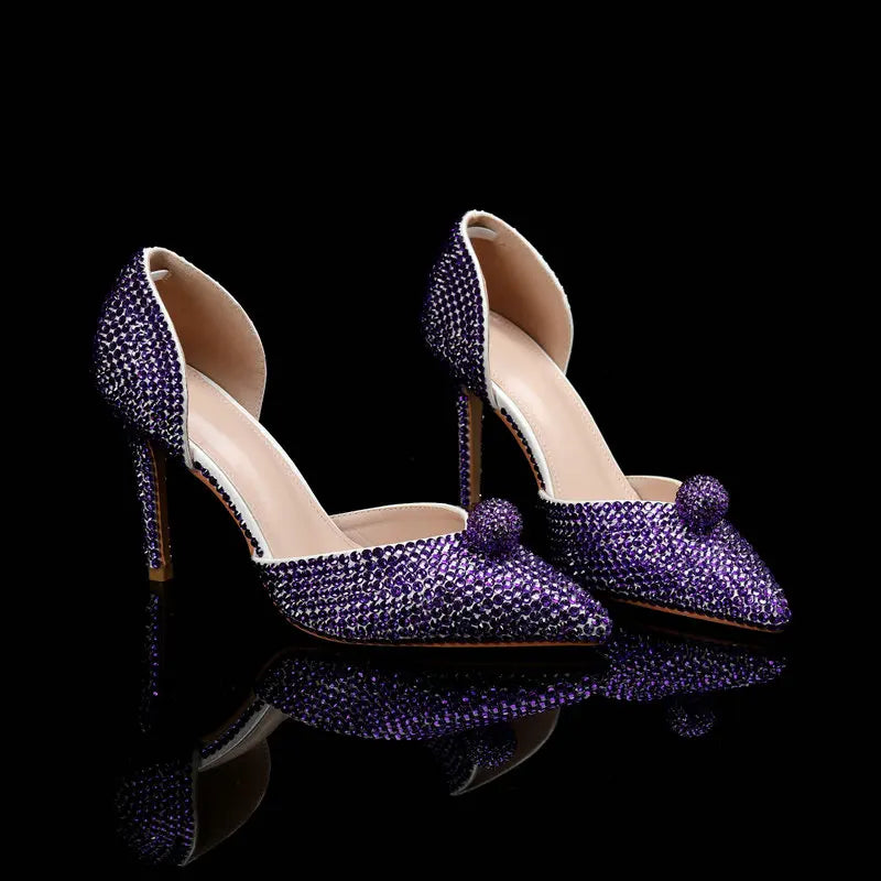 Ins Fashion Runway Show Luxury High Heel Color Hot Diamond Gradient Women'S Shoes Sandal Blingbling Wedding Shoes Dinner Pumps