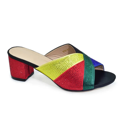 New Arrival African Women Wedding Shoes Bride Shoes Luxury Elegant Low Heels Rhinestone Lady Slippers Sandals Nigerian Pumps