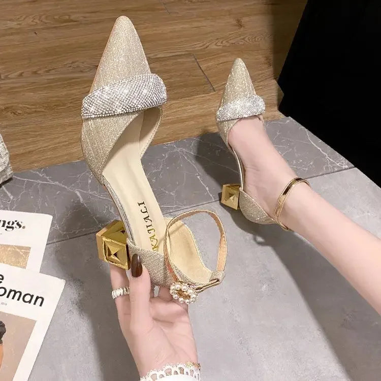 Thick Heel Women's Sandals Outdoor 2025 Trend The Best Low Price Shoe On Sale Chic and Elegant Summer Offers Luxury Ladies Shoes