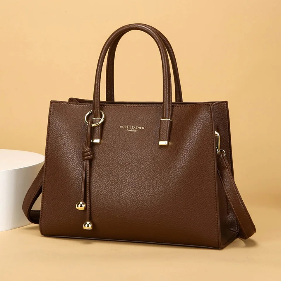 Genuine Brand Top Quality Leather Handbag Women's Tote Messenger Sac Designer Large Capacity 3 Levels Shoulder Crossbody Bags