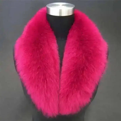 Natural Color Raccoon Fox Real Fur Collar Scarf Genuine Big Size Scarves Warp Shawl Neck Warmer Stole Muffler with Clip Loops #6