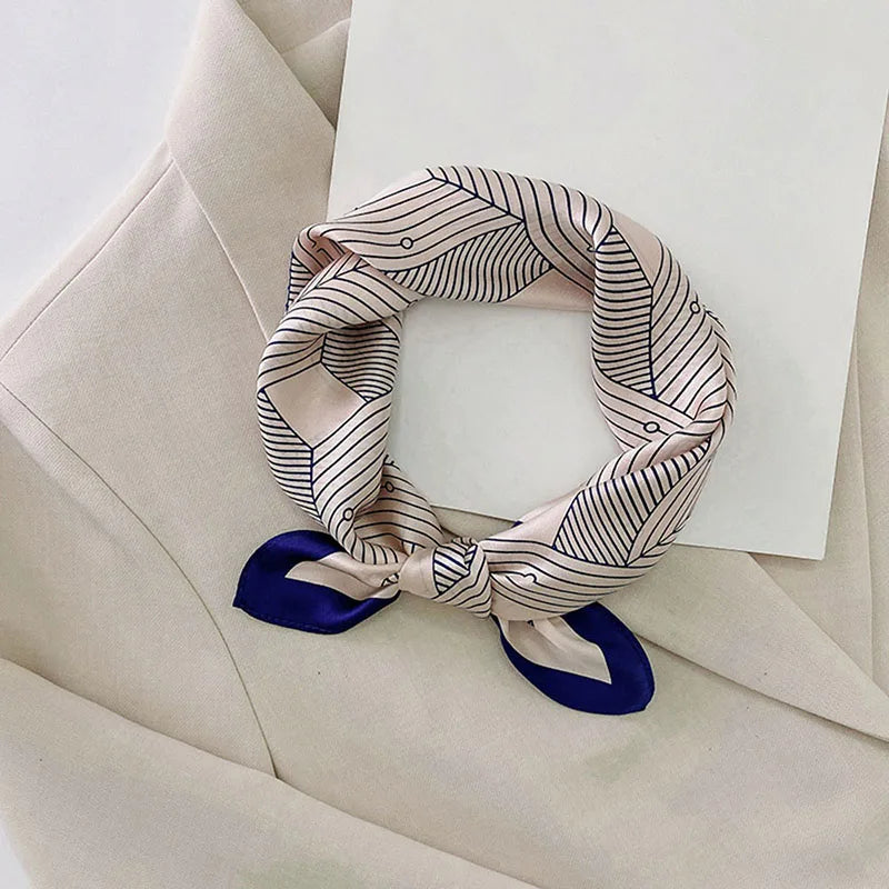 Silk Scarf For Bag Lady Neck Tie 100% Silk Scarf Luxury Brand Print Flower Stripe Plaid Dot Bandana Hair Tie Handkerchief Gifts