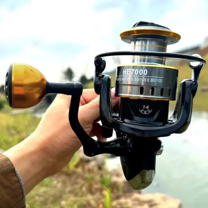 Rooblinos HE Spinning Reels Ultralight Metal 5.2:1 Gear Ratio 1000-7000 Saltwater Or Freshwater Big Max Drag Fishing Reels