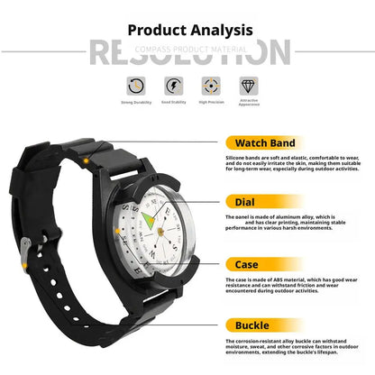 Portable Waterproof High Precision Wrist Watch Compass Teaching Aids Gift Compact Navigation Tool