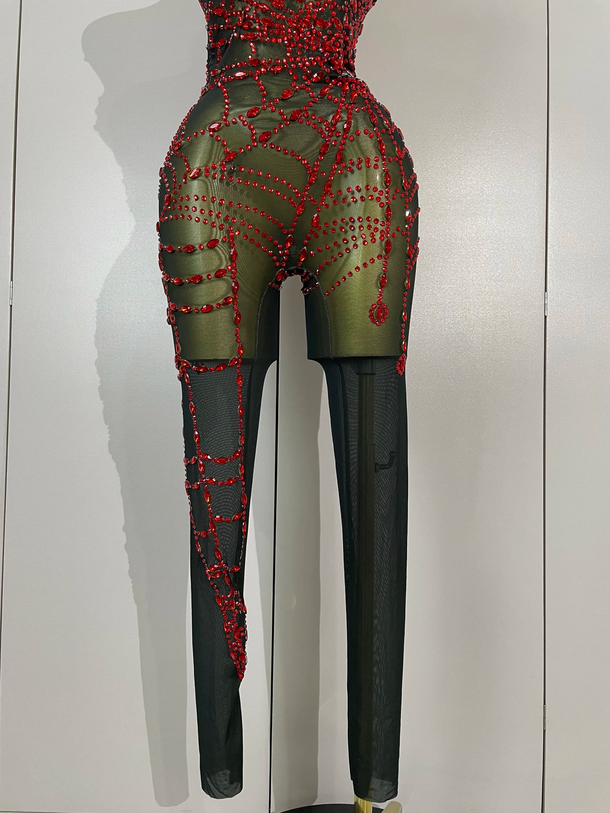 New Women Sparkly Diamonds Sexy Mesh Jumpsuit Nightclub Bar Party Show Gogo Dancer Festival Clothing Drag Queen Stage Costume
