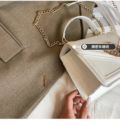 Light Luxury Burgundy Handbags for Women Trendy Versatile Buckle Flip Shoulder Bags Female Casual Commuting Chain Crossbody Bag