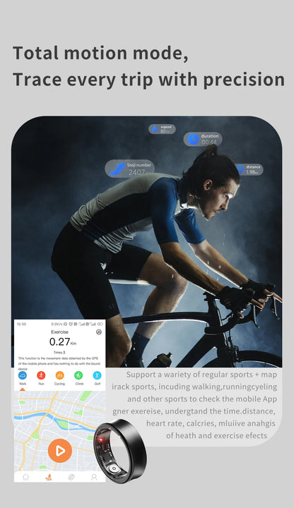 2026 New IP68 Waterproof Smart Rings for Android iOS Heart Rate Blood Pressure Sleep Monitoring Motion Tracking  Men Women Gift