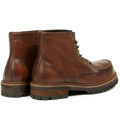 Vintage Work Boots Men's Winter High-top Leather Boots Men Mid-top Short Boots