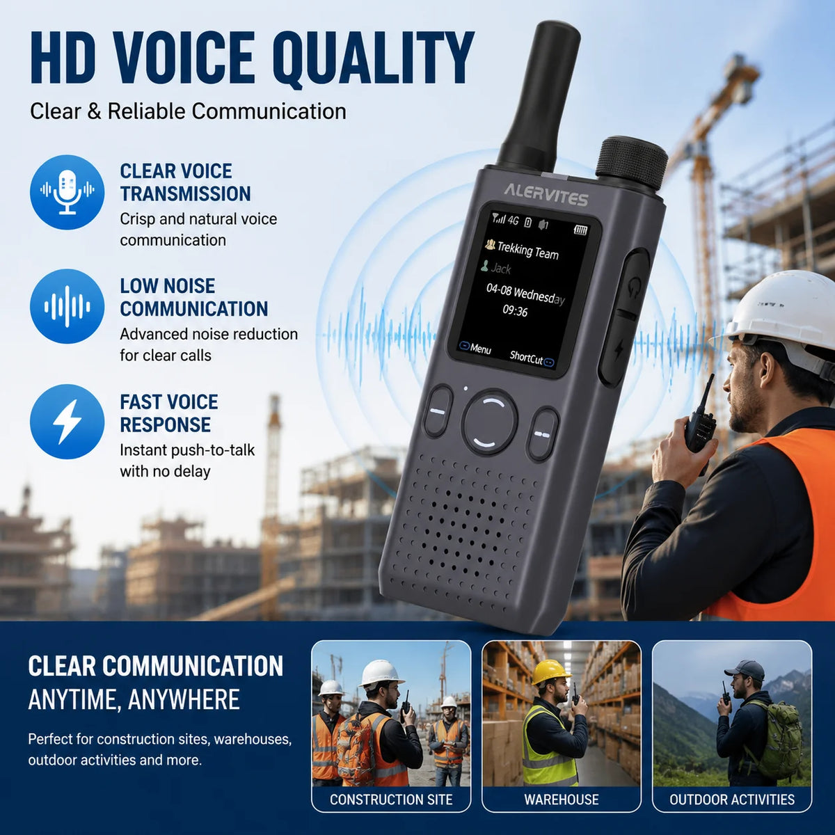 1/2/3PCS ALERVITES PoC AT1 Global Walkie Talkie Baofeng Radio 4G LTE Unlimited Distance US/EU Version OLA APP USB-C Ultra-light