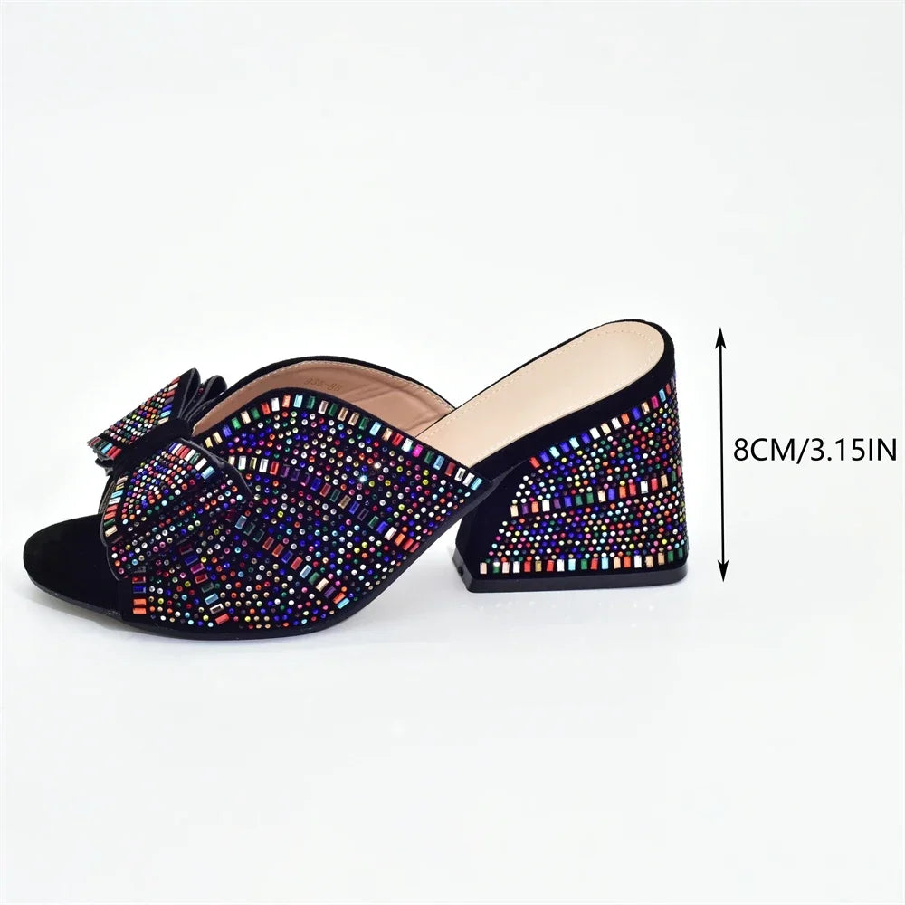 2026 Italian Elegant Women Party Pumps Decorated with Rhinestone Plus Size Women Shoes 43 High Heels Women Pumps Platform Heels