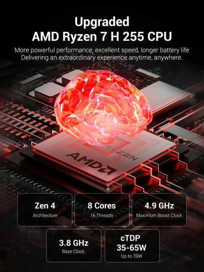 Firebat Wujie 15X Pro - Amd Ryzen 7 H255, 32Gb Ddr5 Ram, 1Tb Pcie 4.0 M.2 Ssd, Wi‑Fi 6 + Bluetooth 5.2, 15.3" 2.5K 120Hz Display, Windows Gaming Laptop