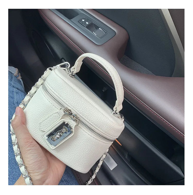 Women Square Handbags 2024 Summer Fashion Chains Crossbody Bags Texture PU Shoulder Bag Elegant Chic Mini Mobile Phone Bags