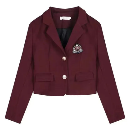 Korean Style Girls JK Uniform Suit Daily Red Blazer Coat Sexy Slim JK Wrap Buttock Skirt Women Preppy Summer School Uniform Suit