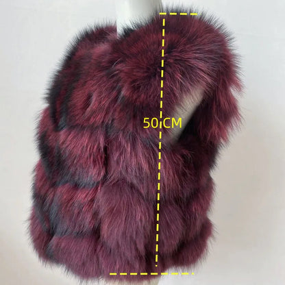 Real  Fur Raccoon Vest Natural Fur Coat For Jacket Female Coats Vest Waistcoat Long Fur Coats Real Fur Coat Fox Vest Jacket
