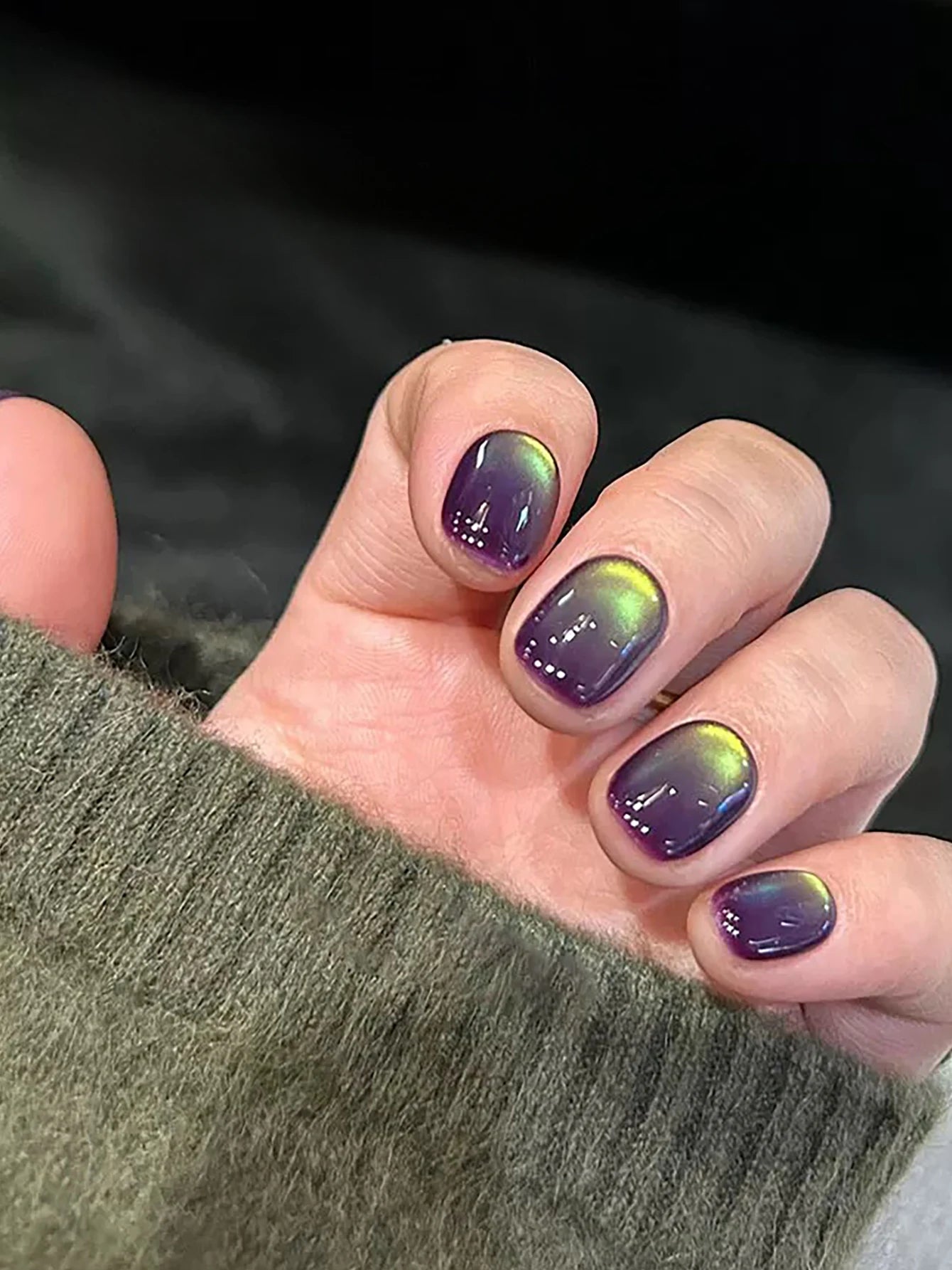 1-24pcs WS Romantic Purple Cat Eye Gel Nail Polish New Style Super Flash Versatile Whitening Purple Glass Bead Cat Nail Salon