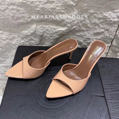 Super-high Heel 12/10/9/7cm Slippers Women Shoes Summer Peep Toe Stiletto Sandals Sexy Party Ladies Shoes Luxury Woman Pumps