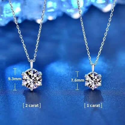 SG 1ct VVS1 D Color Moissanite Necklace 925 Soild Sterling Sliver Chain With Certificate Fine Jewelry For Woman