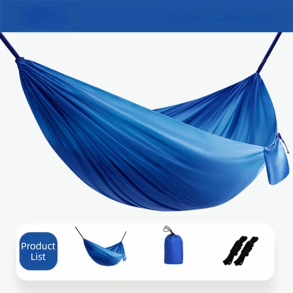 High Strength Colorful Hanging Hammocks Foldable Single and Double Size Camping Hammock Easy Setup Dacron Outdoor Swing Beach