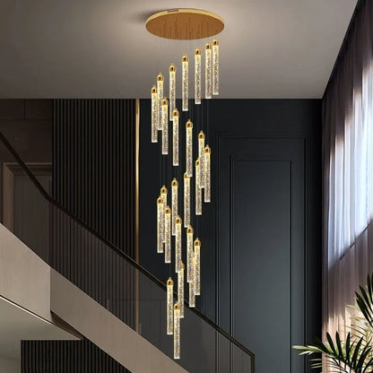 Modern Ceiling Chandelier Luxury Staircase Crystal Chandeliers Duplex Attic Villa Living Room Pendant Lights Home Decor Lighting