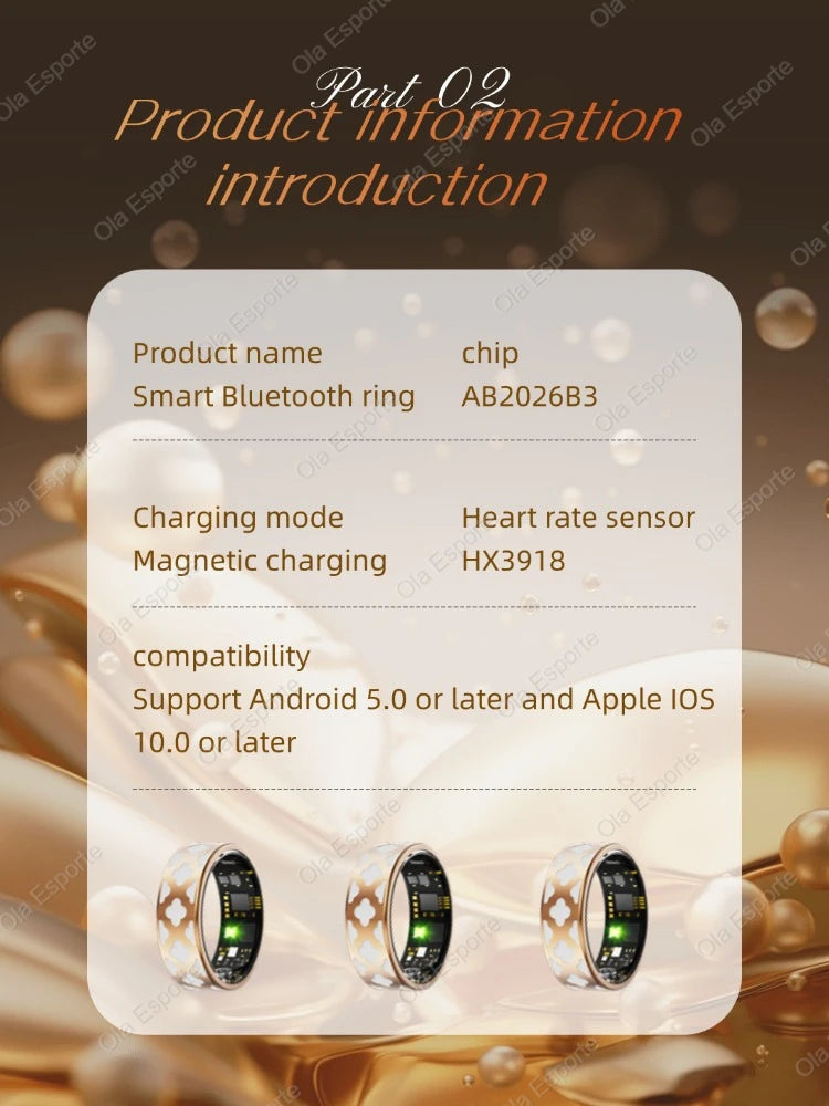 2026 New Smart Ring Women Heart Rate, Blood Oxygen, Blood Pressure and Sleep Monitoring, Smartring Men Multiple-sport Modes Ring