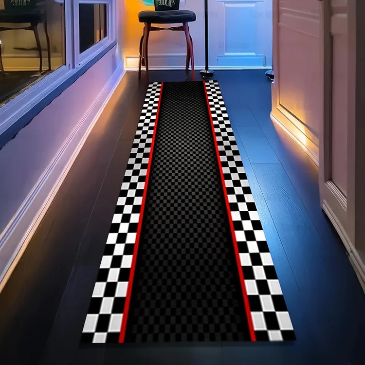 VIKAMA Racing Track Rug Low-Maintenance, Non-Slip Entrance Hall Doormat Motorcycle Parking Rug Home Interior Decoration