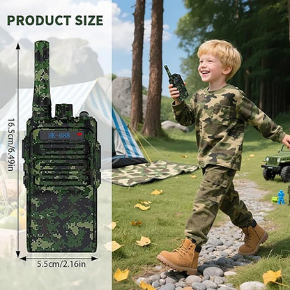 2 Pack Rechargeable Kids Walkie Talkies,3 Miles Range,2000mAh Long Lasting, Birthday Gifts for 3-12 Years Old Boys Girls