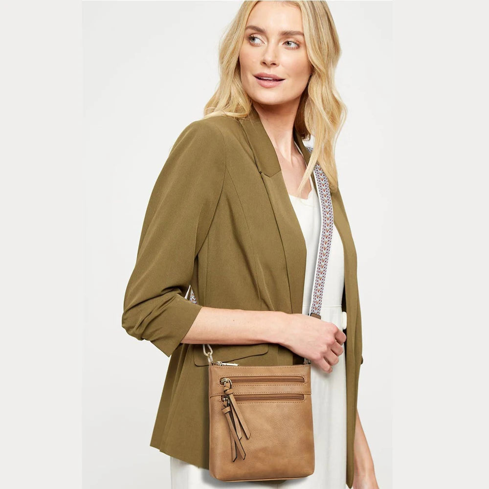 New casual double zipper women's single shoulder crossbody bag retro simple phone bag crossbody bag multifunctional women's bag
