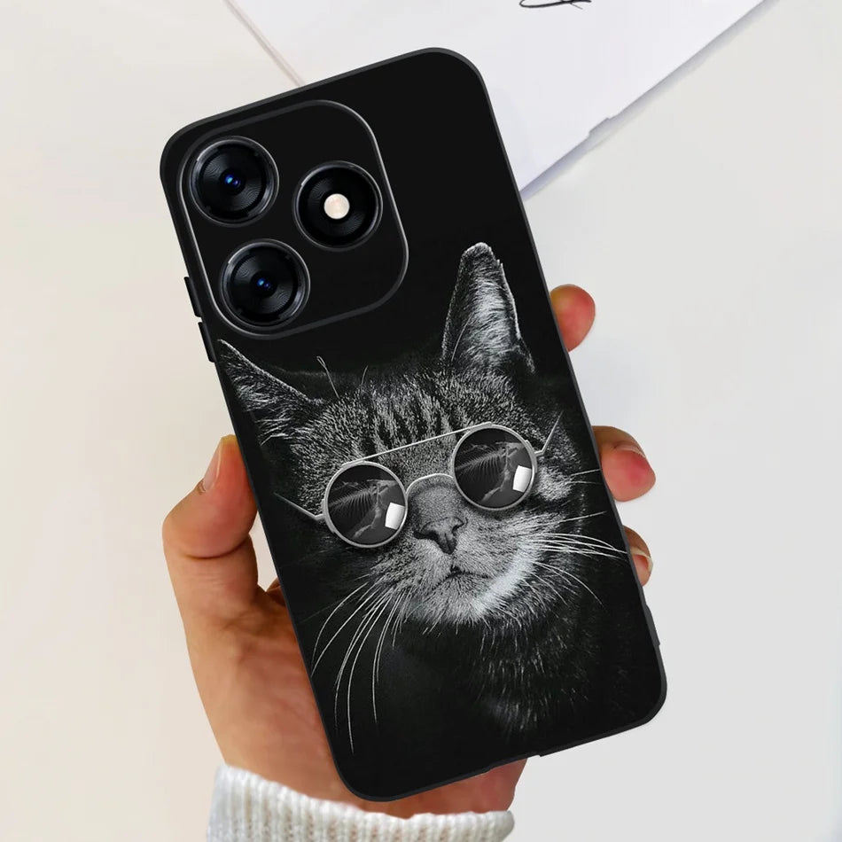 Phone Case For Tecno Spark 10 10C 2023 Fashion Flower Cat Butterfly Soft Silicone TPU Cases For Tecno Spark10 Spark10c KI5q KI5k