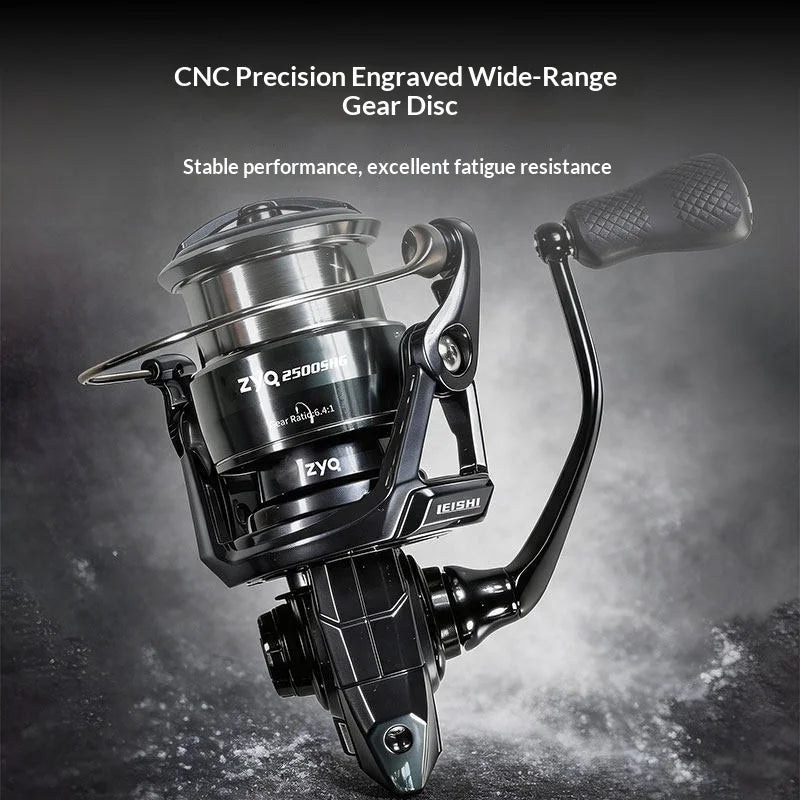 ZYQ Spinning Fishing Reel Leishi Pro Carbon Fiber Metal High Gear Ratio Shallow Spool Waterproof For Freshwater Saltwater Lure