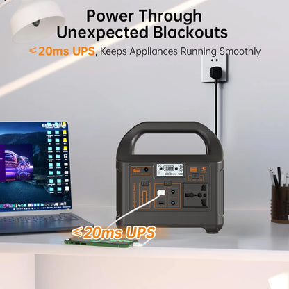 Gaiaray Portable Power Station 100W 200W 300W 500W Pure Sine Wave Solar Generator 110V/220V UPS LiFePO4 Power Plant For Camping