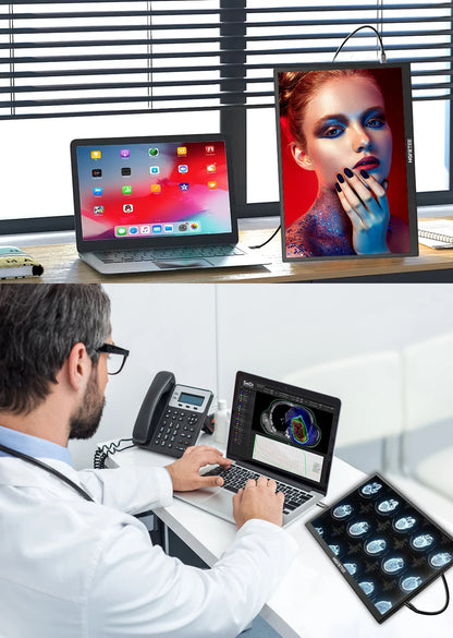 HGFRTEE 10.5 inch Portable Monitor 420Cd/m ² FHD 1280P 100% SRGB Laptop Second Screen For Mac Xbox PS4/5 Switch