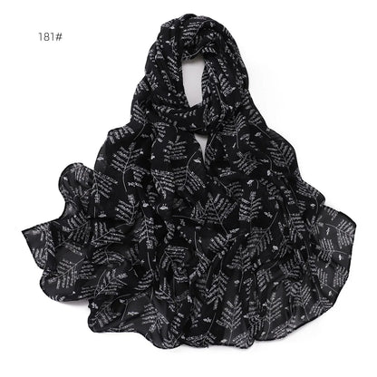 66 Colors Pearl Chiffon Printed Hijab Scarf New Fresh Small Floral Polka Dot Sunscreen Silk Scarf Shawl Turbans for Women Hijabs