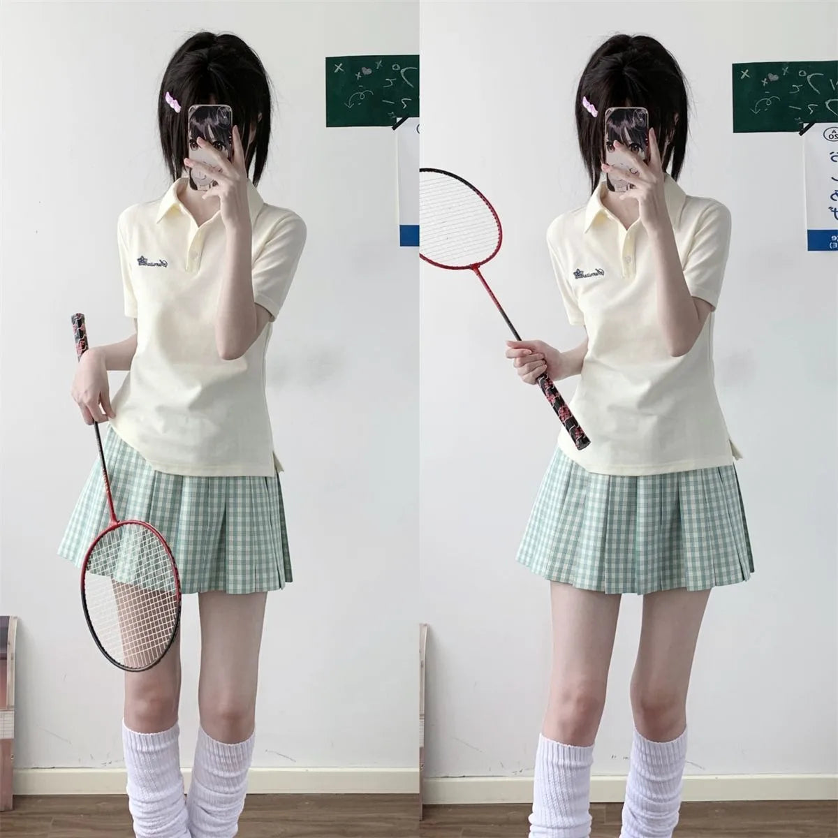 Japanese JK Uniform Polo Shirt and Skirt Suit Spring and Summer Wear Genuine All-match College Style Female Cute Lady Quiet