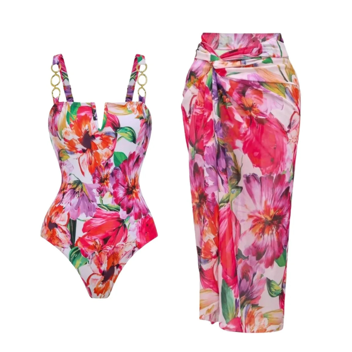 2026 New 2Pcs Solid Swimsuit Bandeau Biquini Sexy Bikini Women Swimwear Push Up Swim Suits Female Sarong Bathingsuit Beachwear