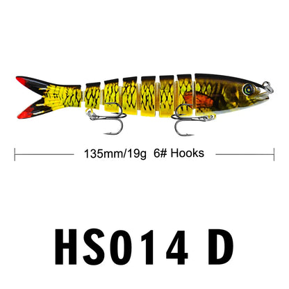 Fishing gear store multi-section fish Luya bait 13.5CM/19g hard bait, bionic bait fishing gear directly from the manufacturer