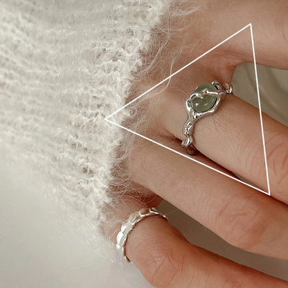 VENTFILLE 925 Sterling Silver Geometric Multilayer Round Bead Ring Female Fashion Punk Temperament Prevent Allergy Charm Jewelry